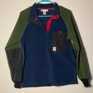 Topo Designs Navy & Olive fleece. Women’s, size Large.